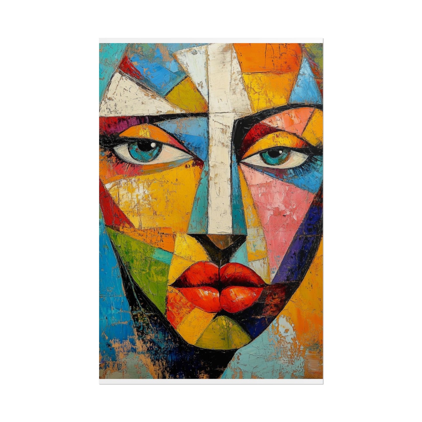 Vibrant Reflections - Abstract Face Art Print