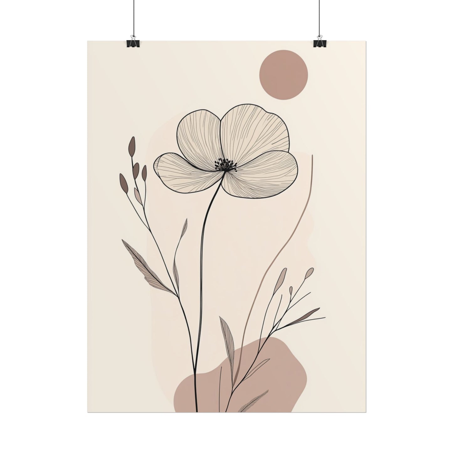 Tranquil Blossom - Abstract Floral Line Art