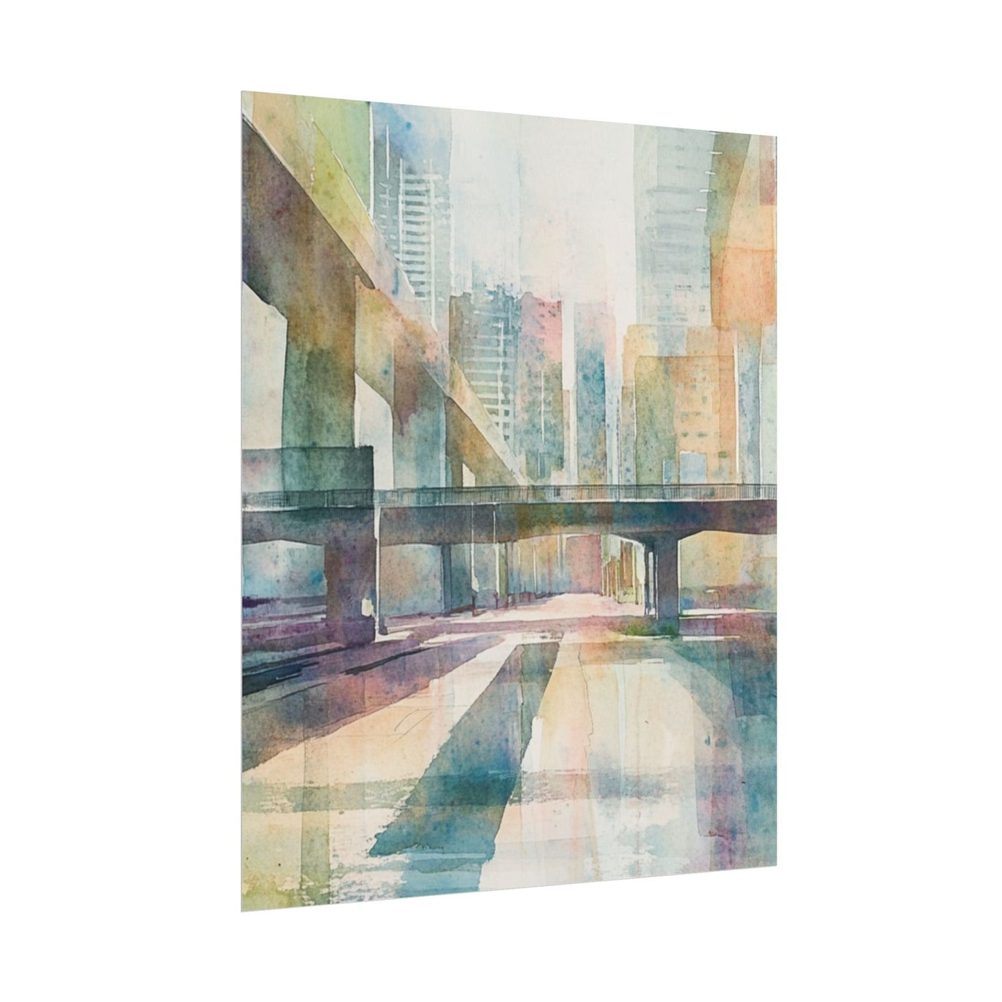 Urban Dreams - Abstract Cityscape in Soft Watercolours