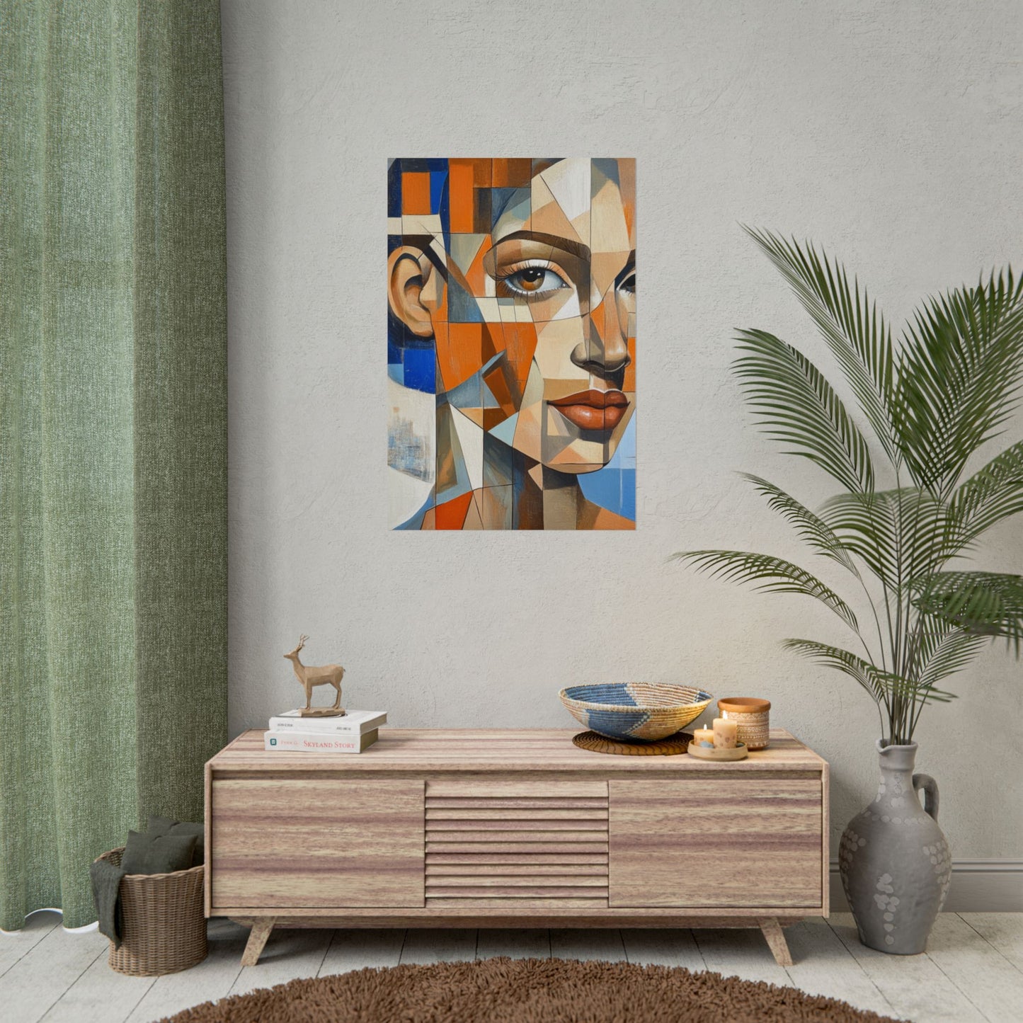 Geometric Harmony - Abstract Portrait Art Print