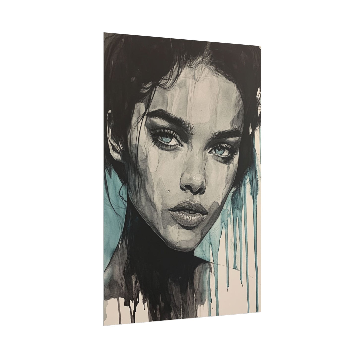 Stormy Gaze - Abstract Portrait Print