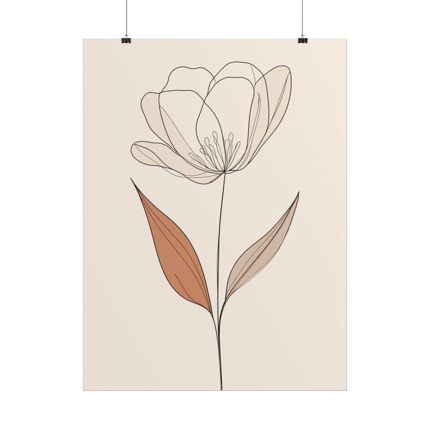 Serenity in Simplicity - Minimalist Floral Line Art