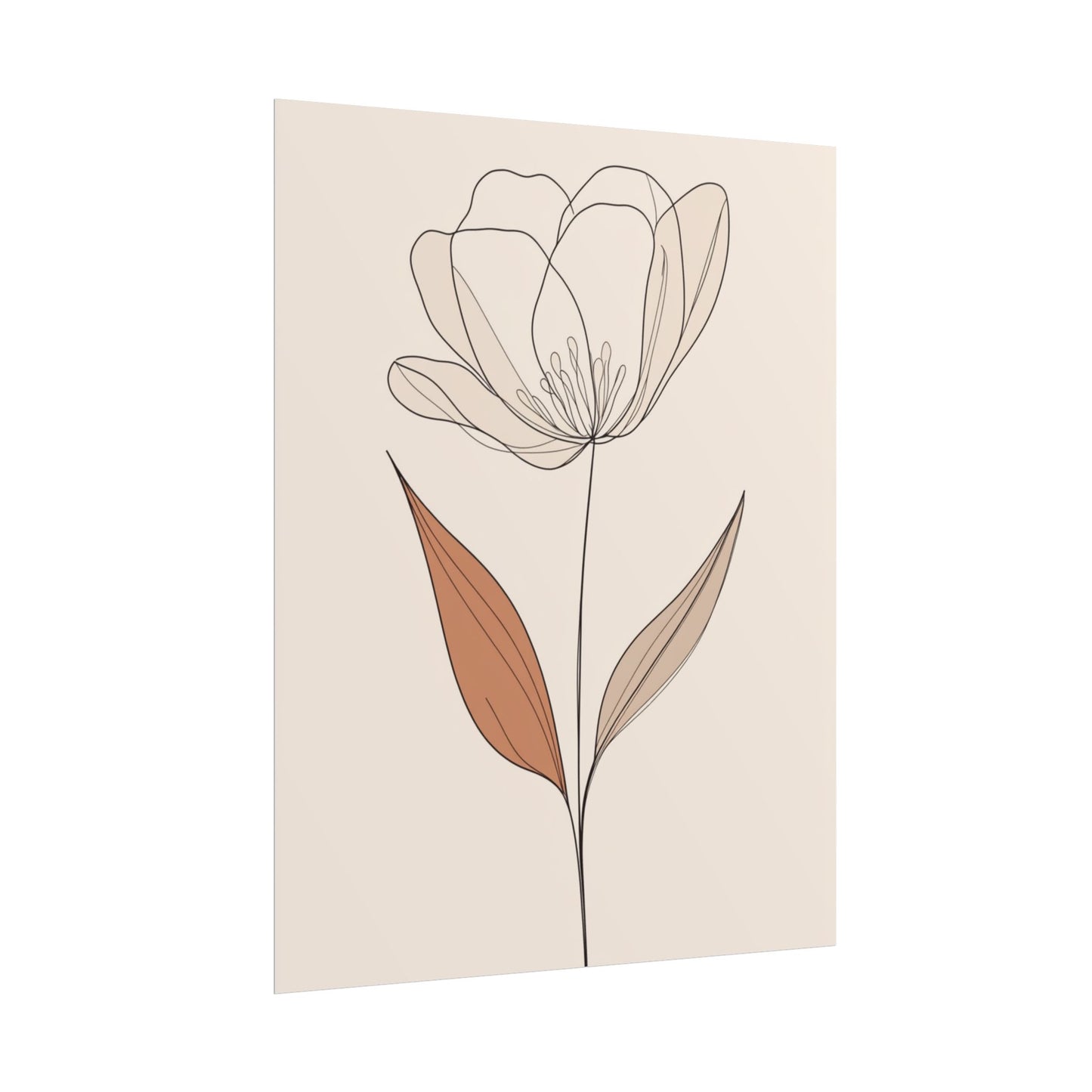 Serenity in Simplicity - Minimalist Floral Line Art