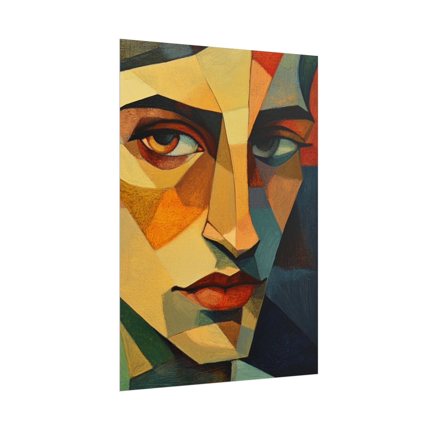 Angular Gaze - Abstract Geometric Portrait Art Print