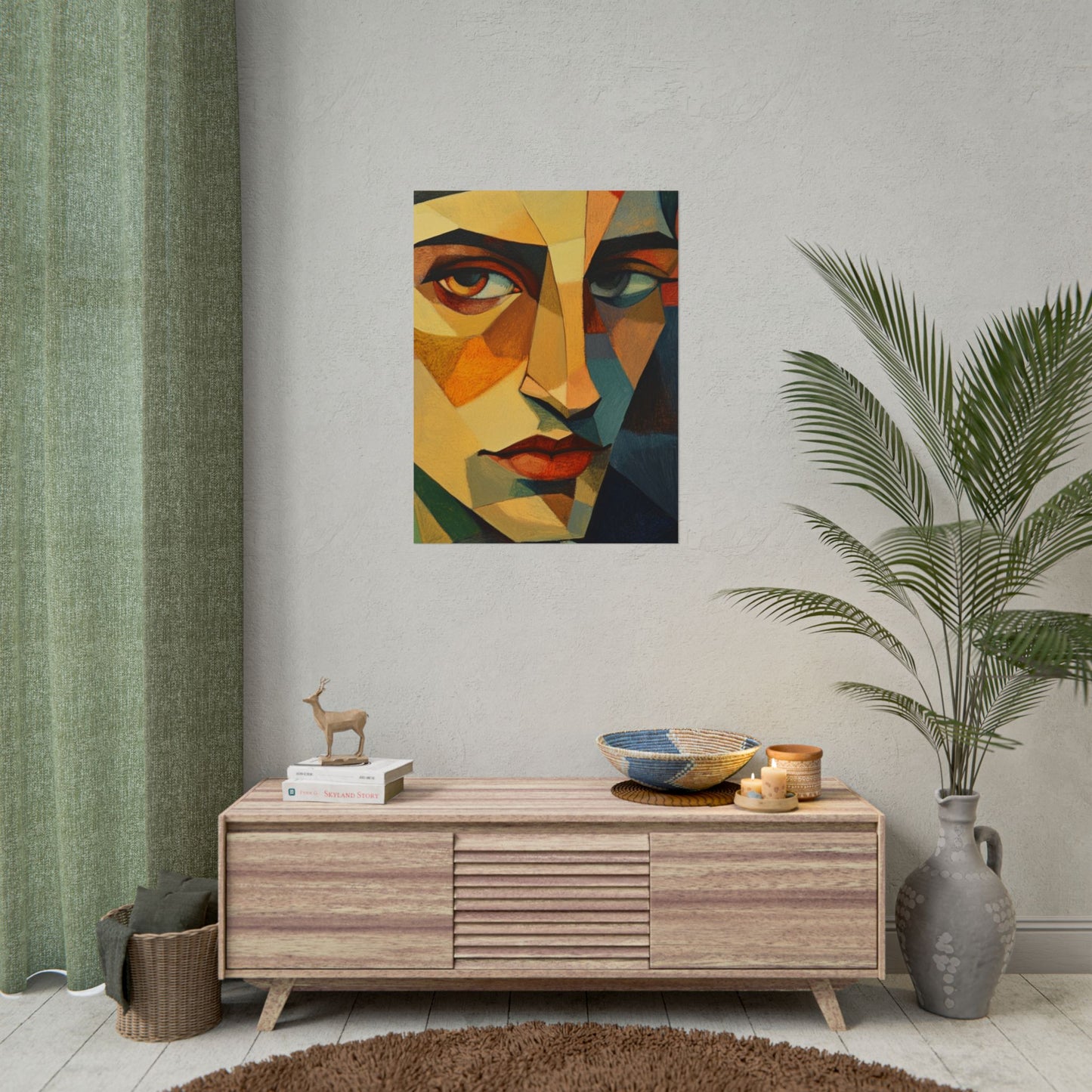 Angular Gaze - Abstract Geometric Portrait Art Print