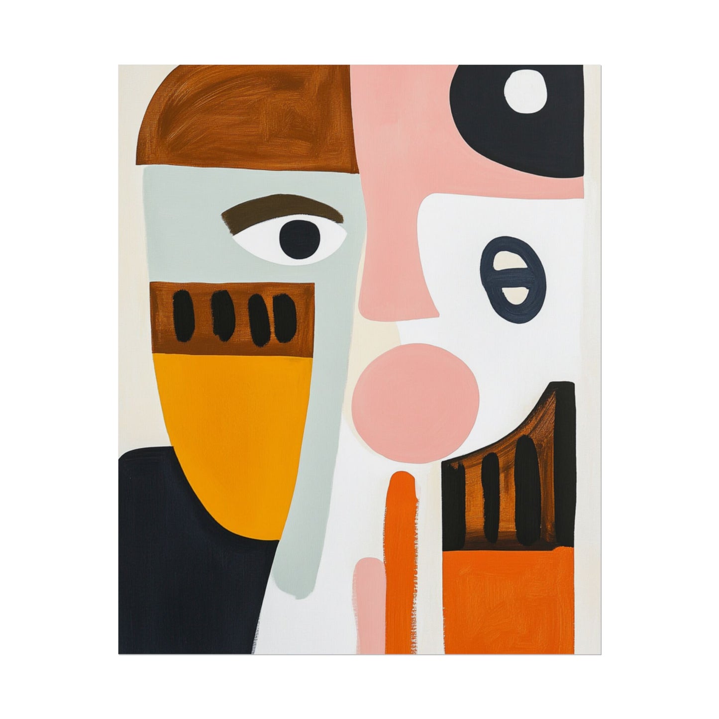 Modern Faces - Geometric Abstract Art Print