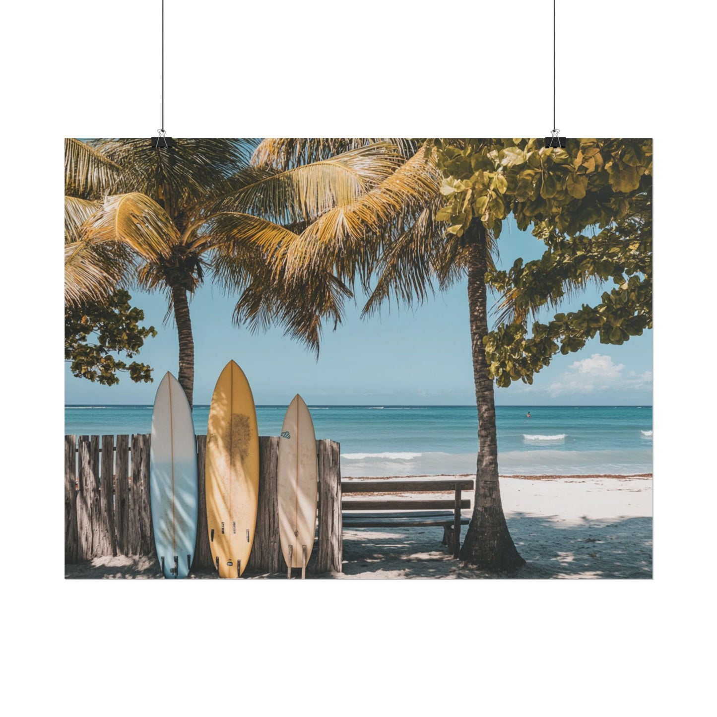 Hawaiian Tropical Beach Vibes with Surfboards