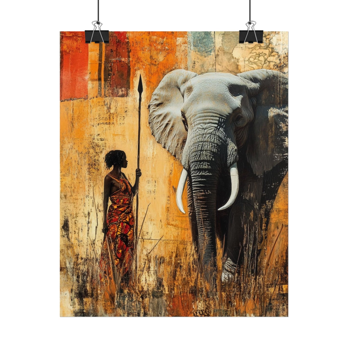 Majestic Encounter - Abstract African Art Print