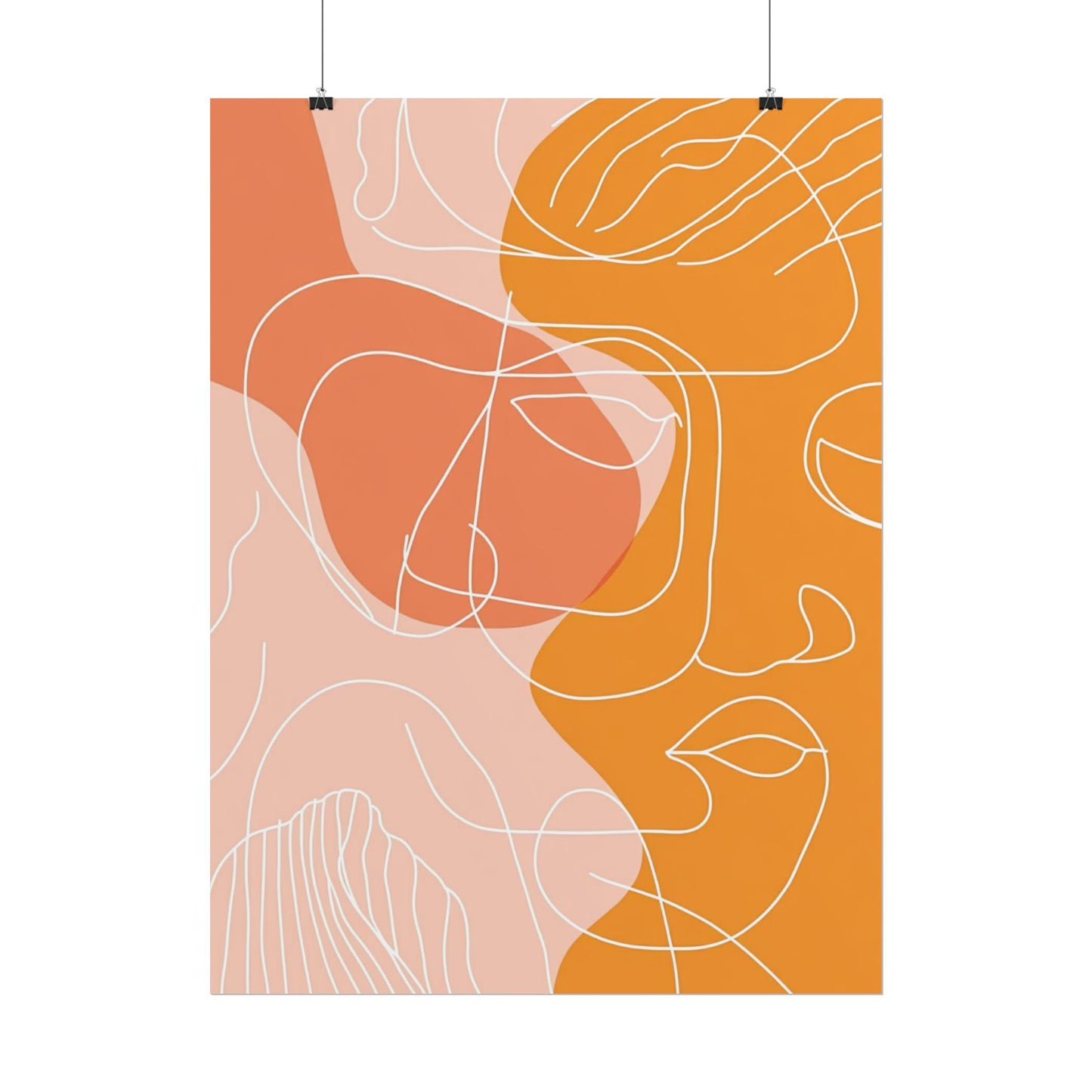 Harmonious Faces - Abstract Line Art Print