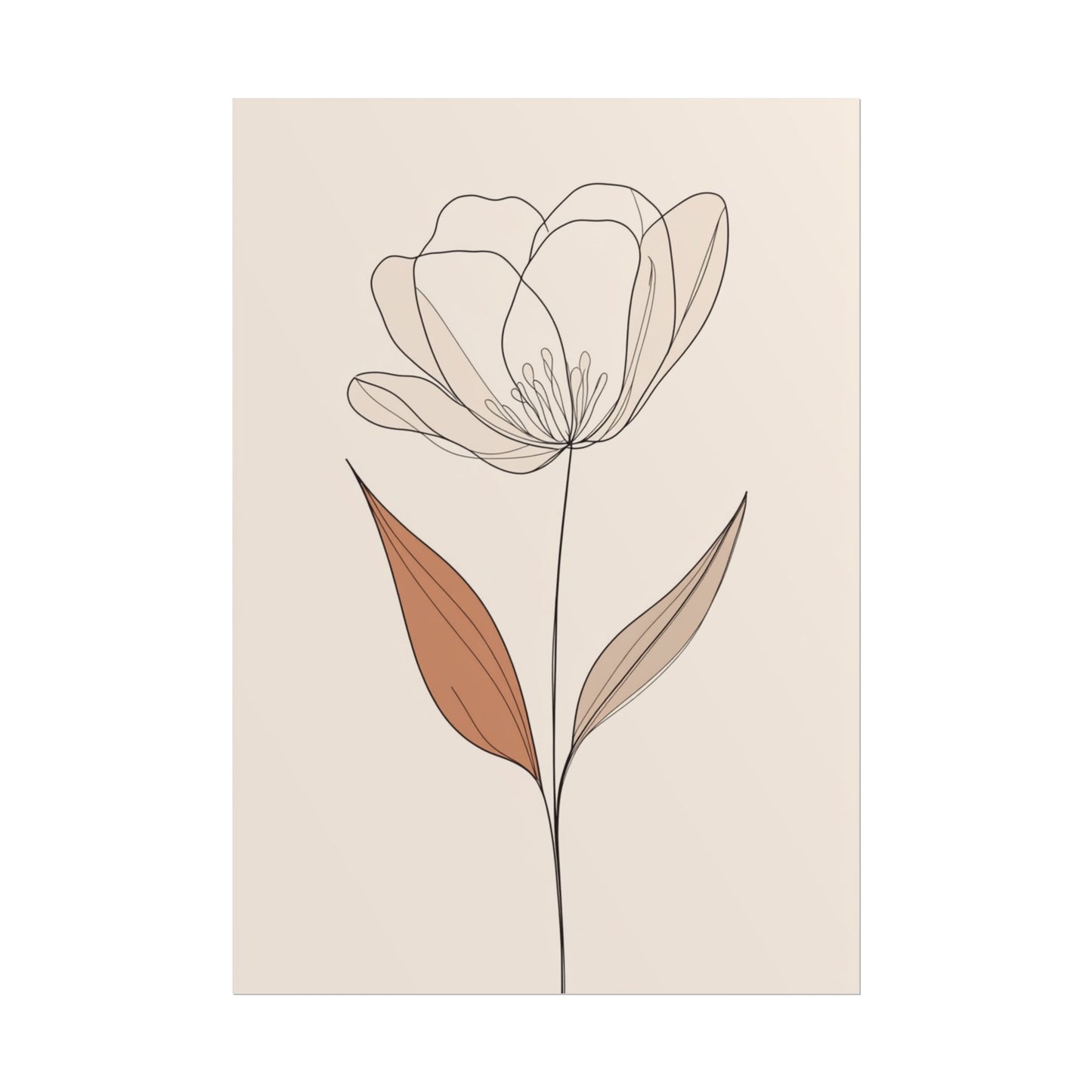 Serenity in Simplicity - Minimalist Floral Line Art