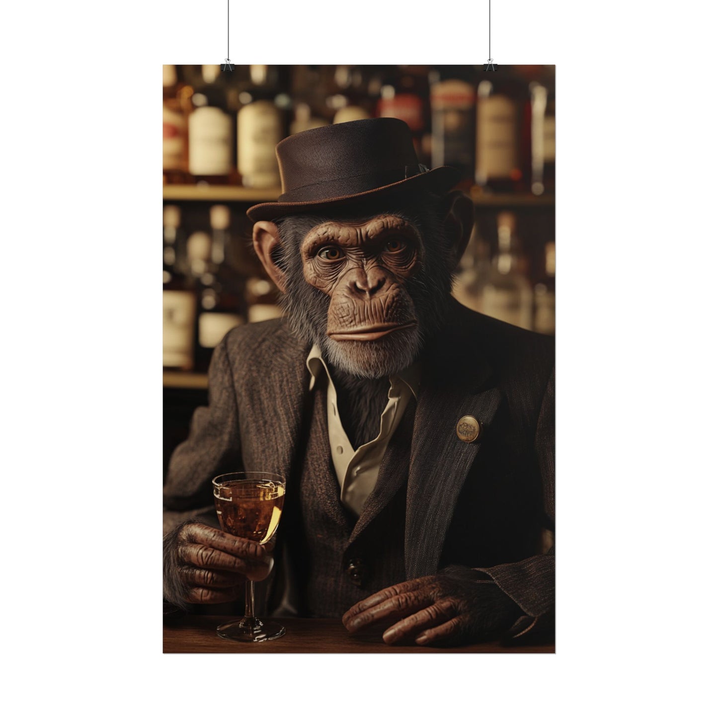 The Sophisticated Simian - Abstract Portrait of a Gentleman Chimpanzee