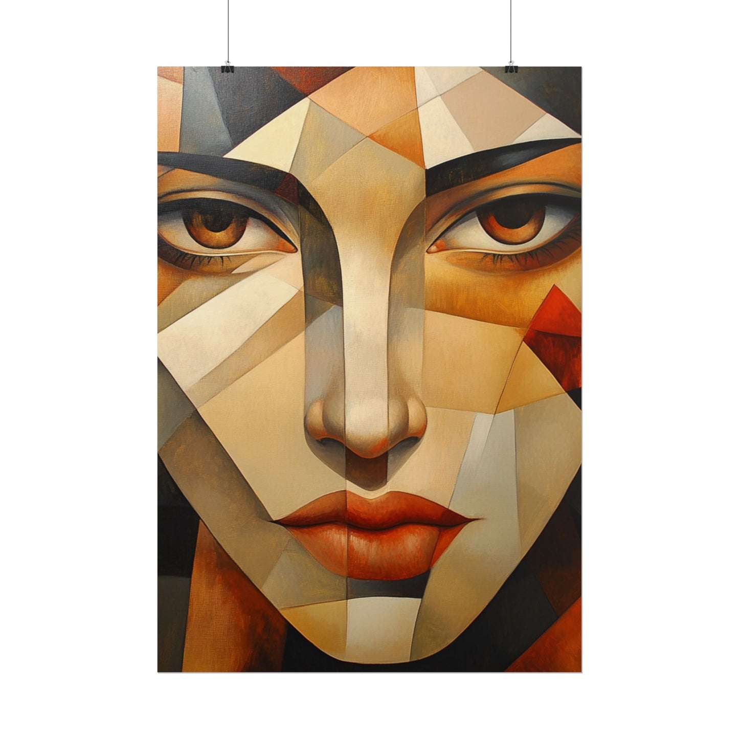 Facets of Emotion - Abstract Geometric Portrait Art Print