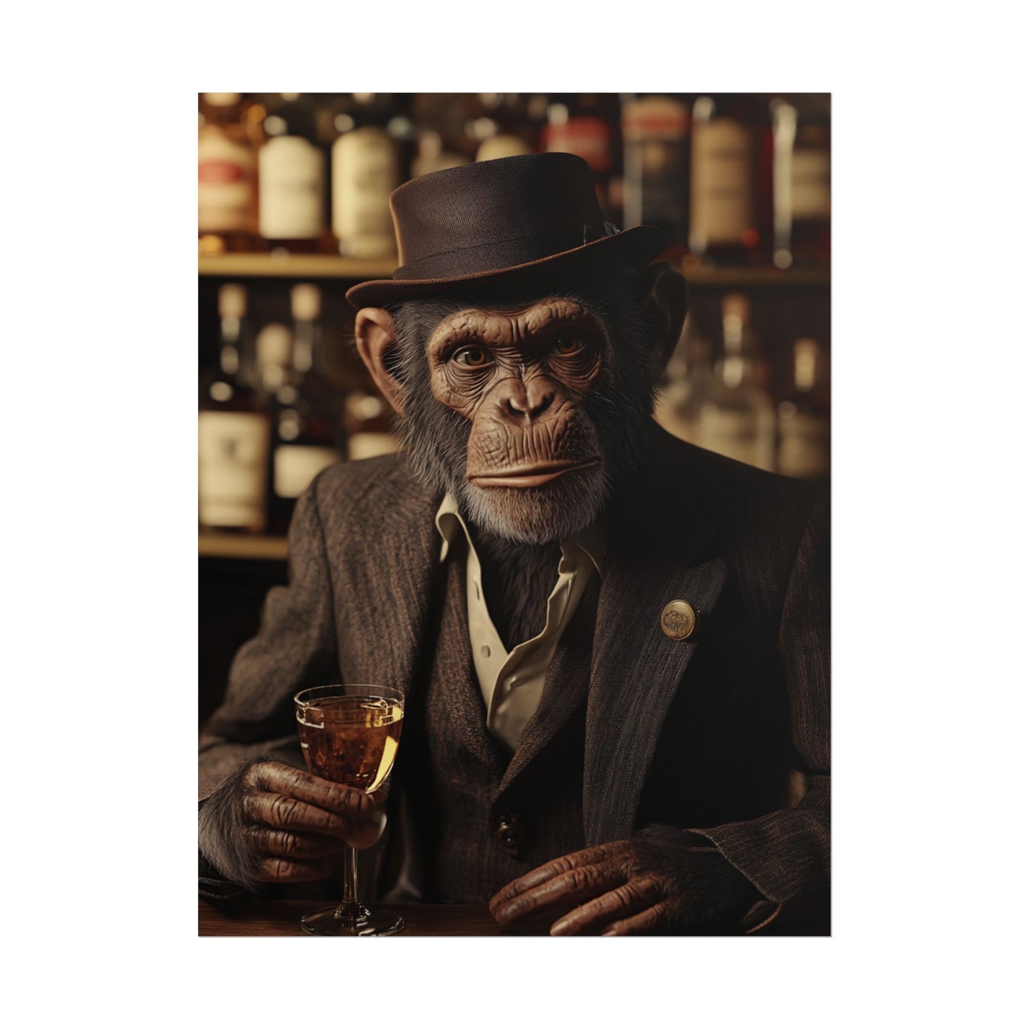 The Sophisticated Simian - Abstract Portrait of a Gentleman Chimpanzee