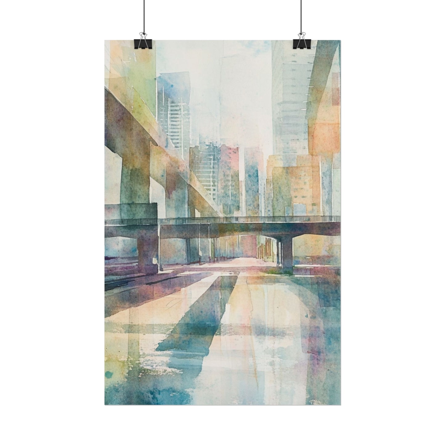 Urban Dreams - Abstract Cityscape in Soft Watercolours