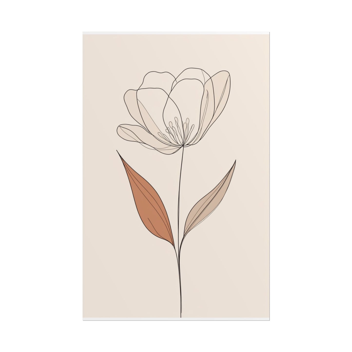 Serenity in Simplicity - Minimalist Floral Line Art