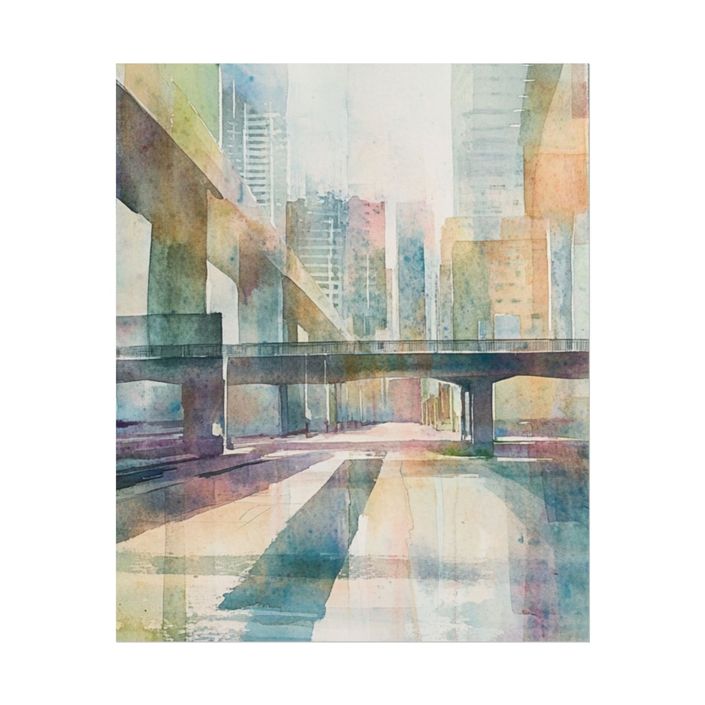 Urban Dreams - Abstract Cityscape in Soft Watercolours