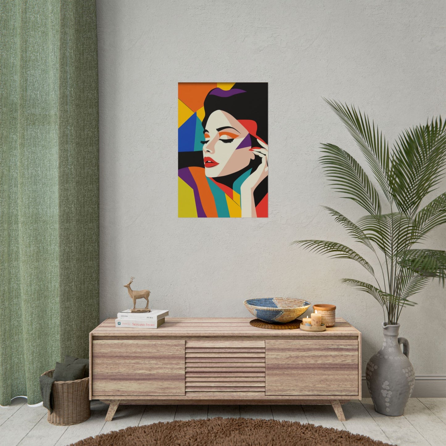 Vibrant Pop Art Portrait - Abstract Woman Art Print