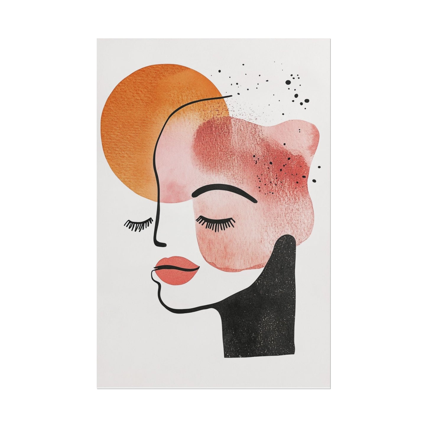 Serene Reflection - Abstract Portrait Art Print