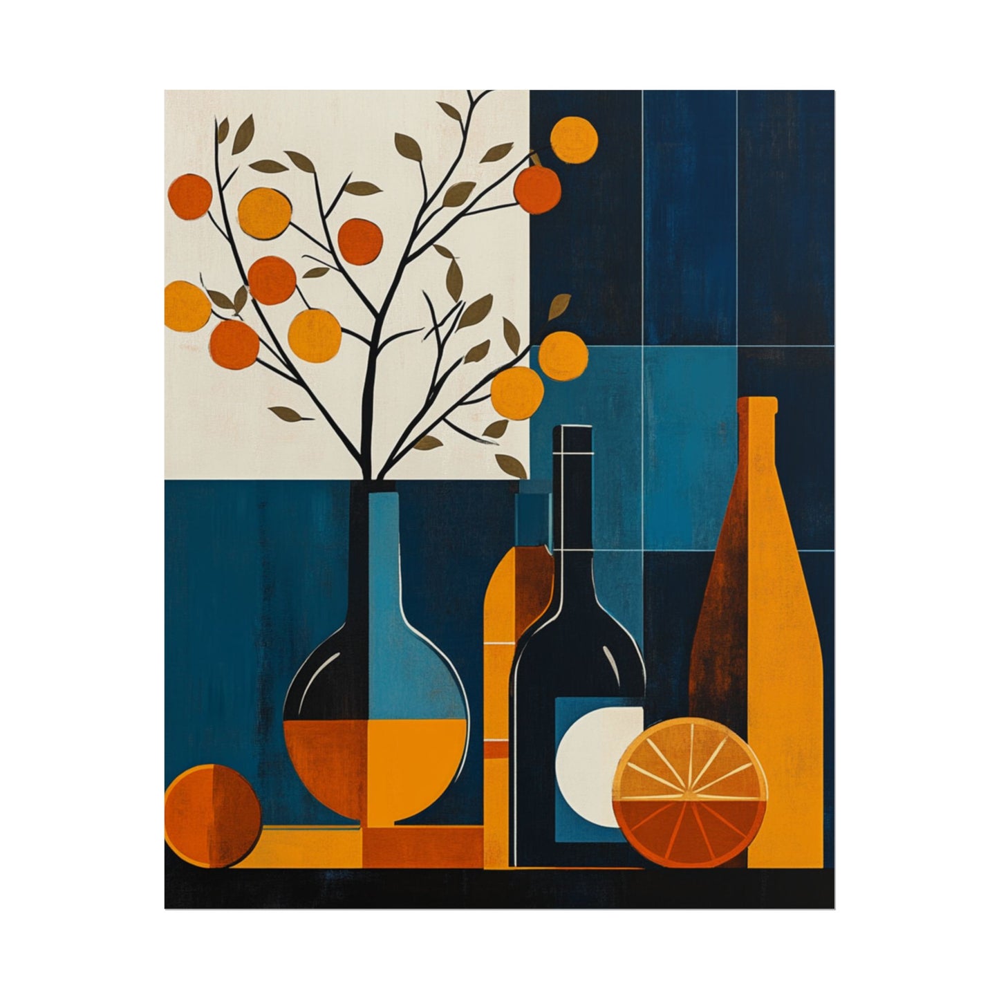 Mid-Century Modern Still Life - Abstract Geometric Art Print