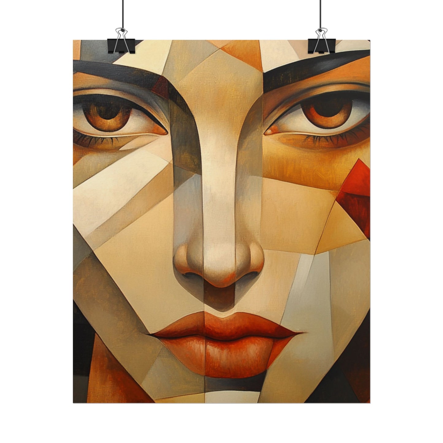 Facets of Emotion - Abstract Geometric Portrait Art Print