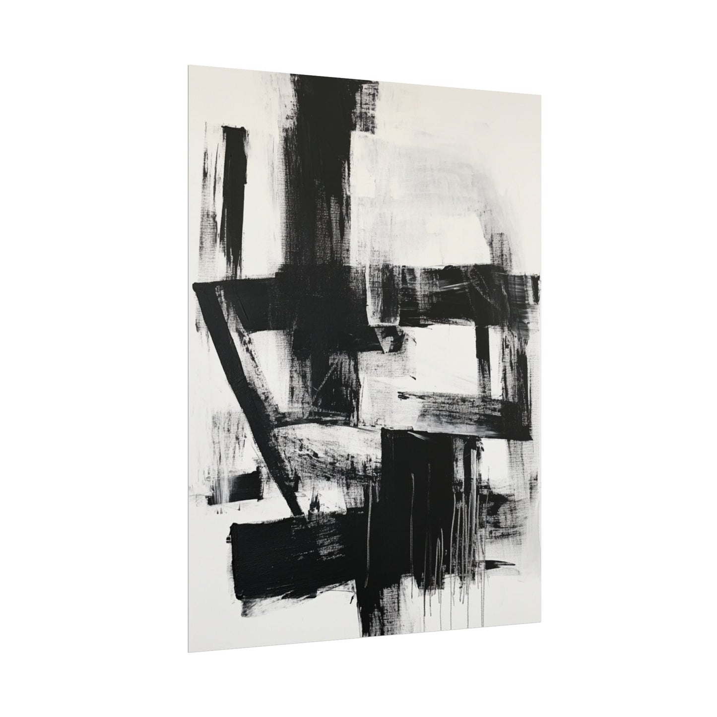 Monochrome Symphony - Abstract Black and White Art Print