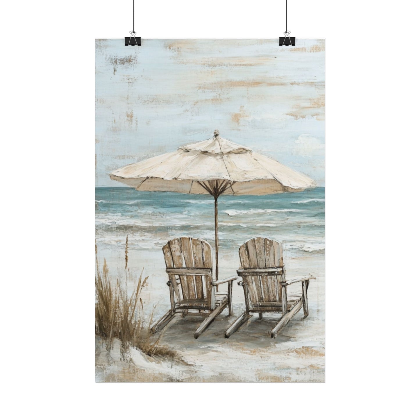 Serene Beach Retreat - Abstract Coastal Art Print