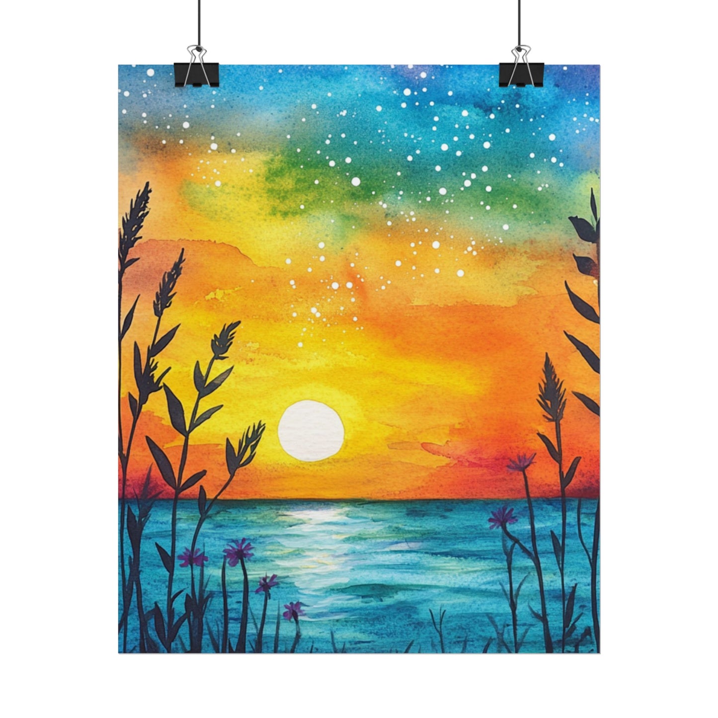 Starlit Sunset - Abstract Coastal Landscape Art Print