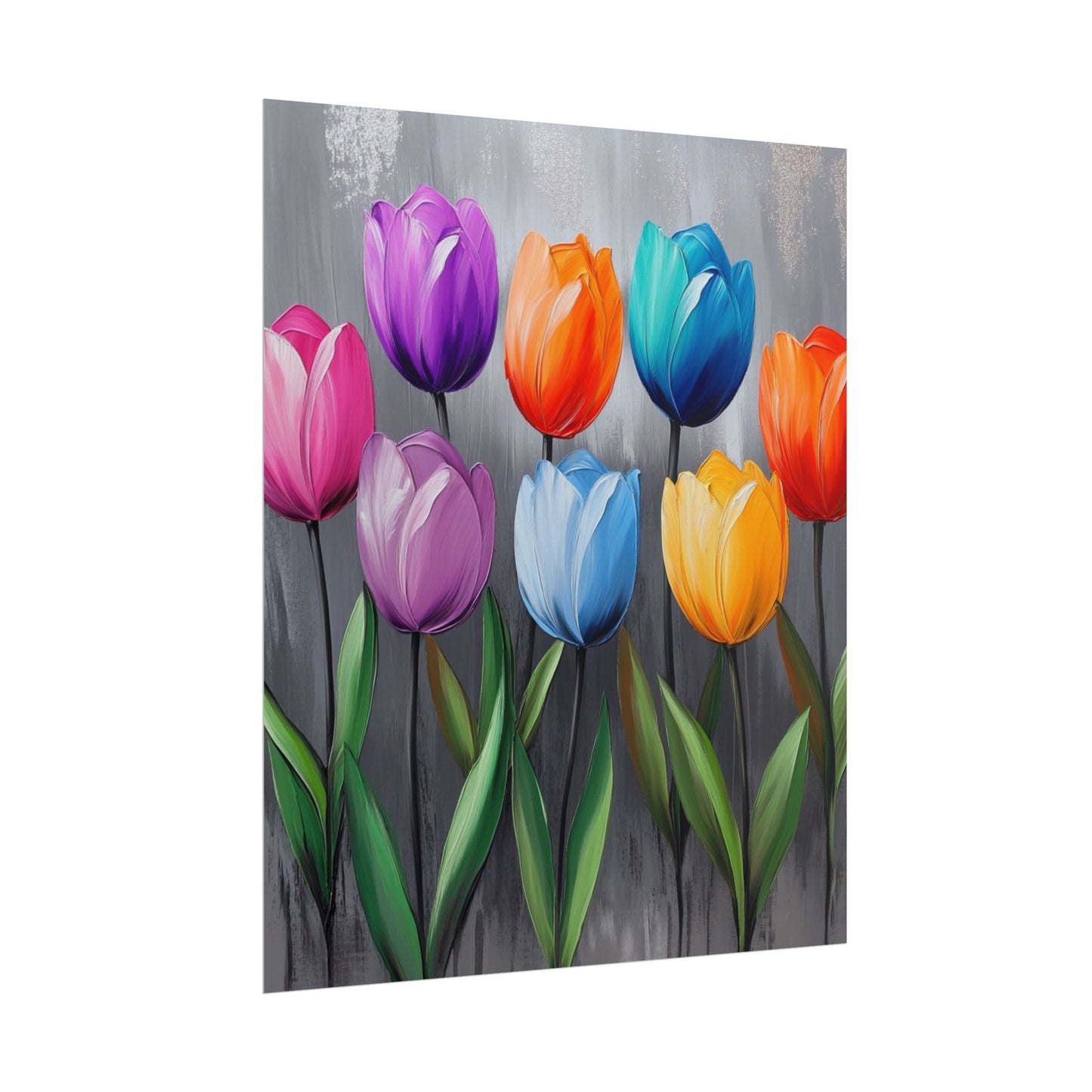 Colourful Tulips - Abstract Floral Art Print