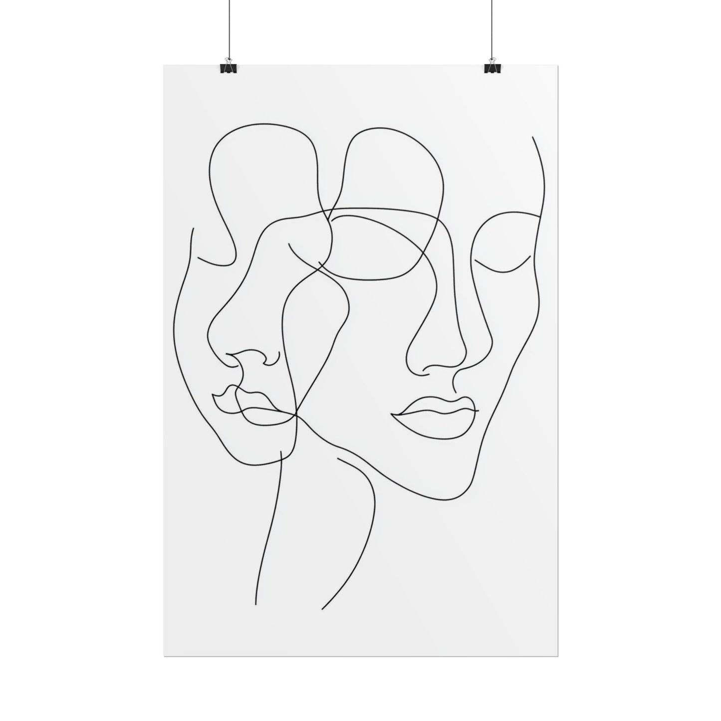 Intertwined Thoughts - Abstract Faces in Line Art