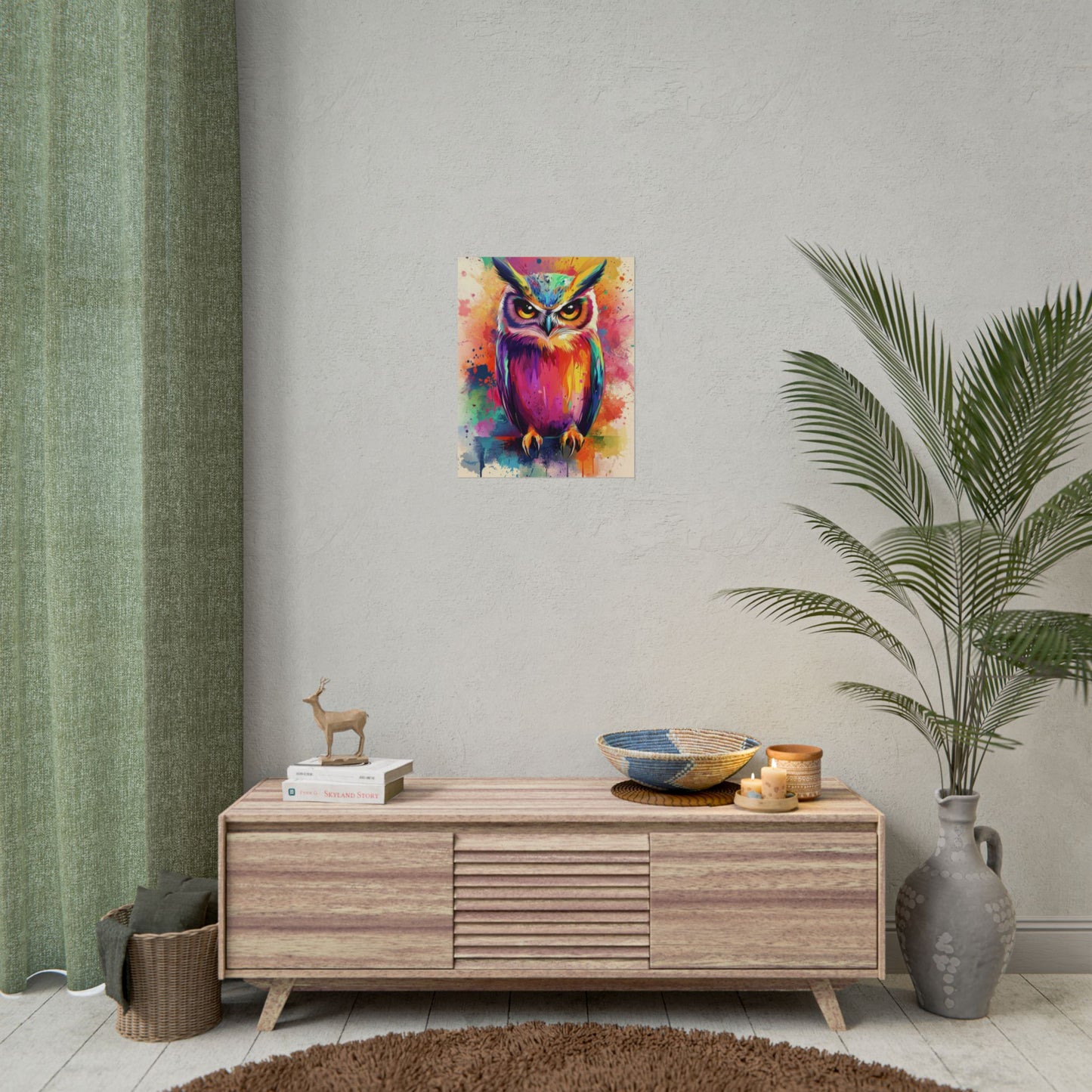 Vibrant Owl - Abstract Wildlife Art Print