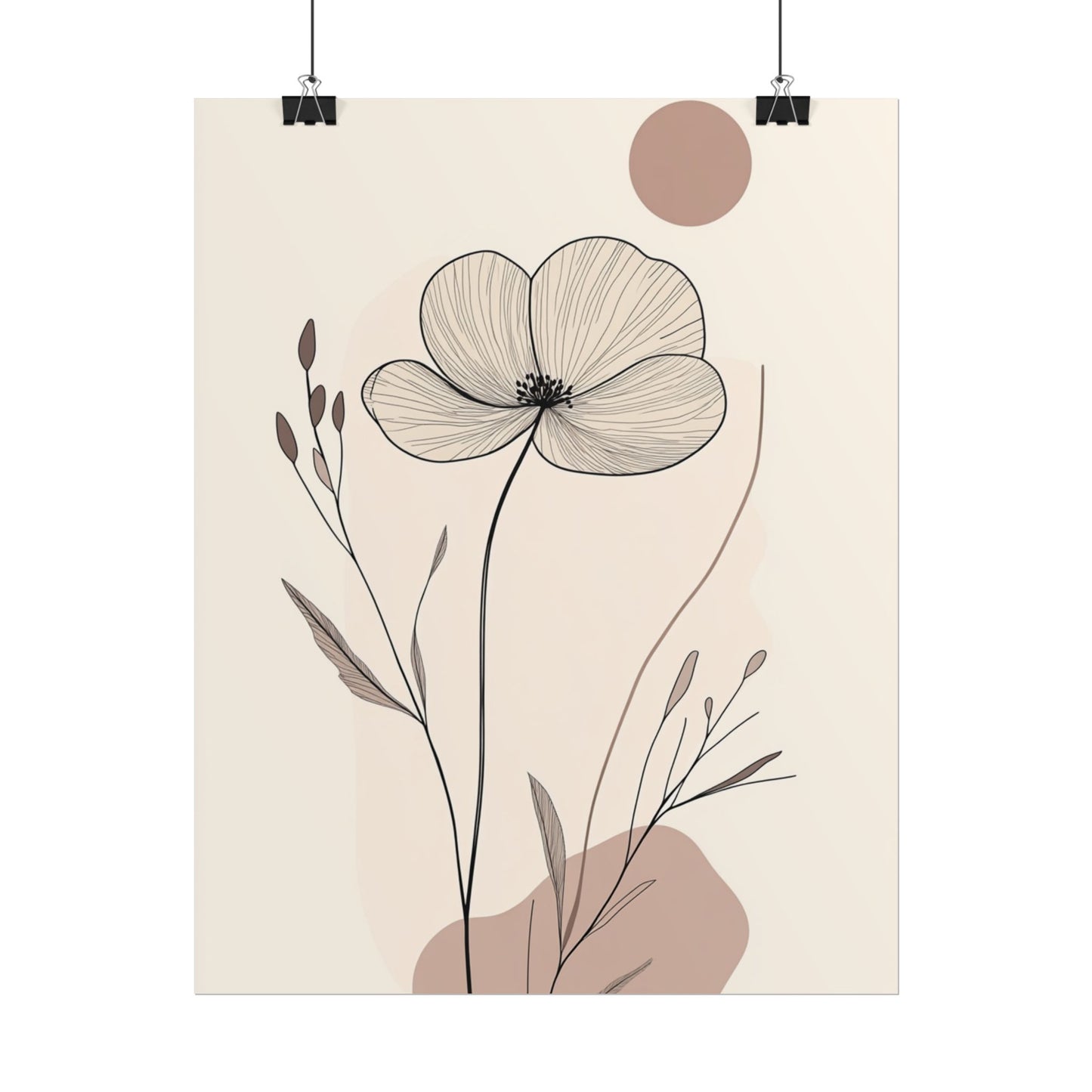 Tranquil Blossom - Abstract Floral Line Art