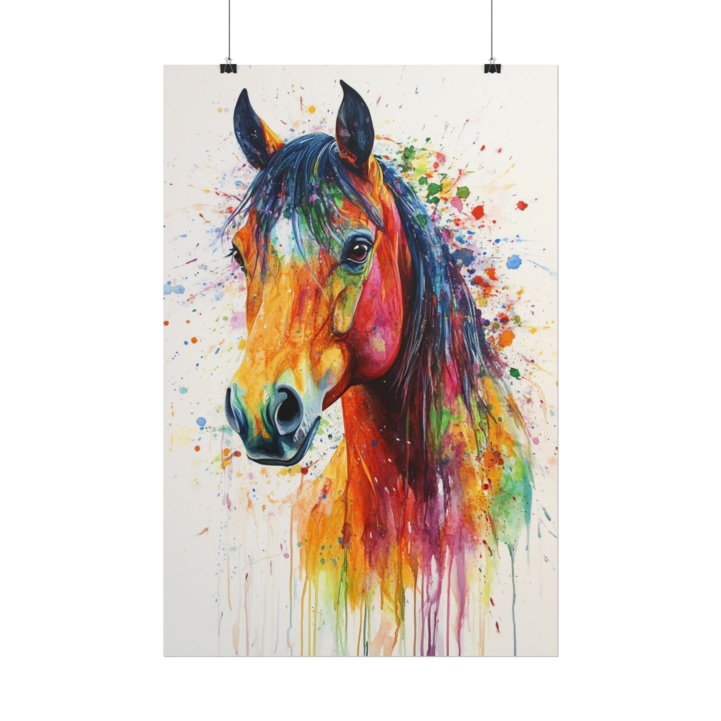 Vibrant Majesty - Abstract Horse Watercolour Art Print