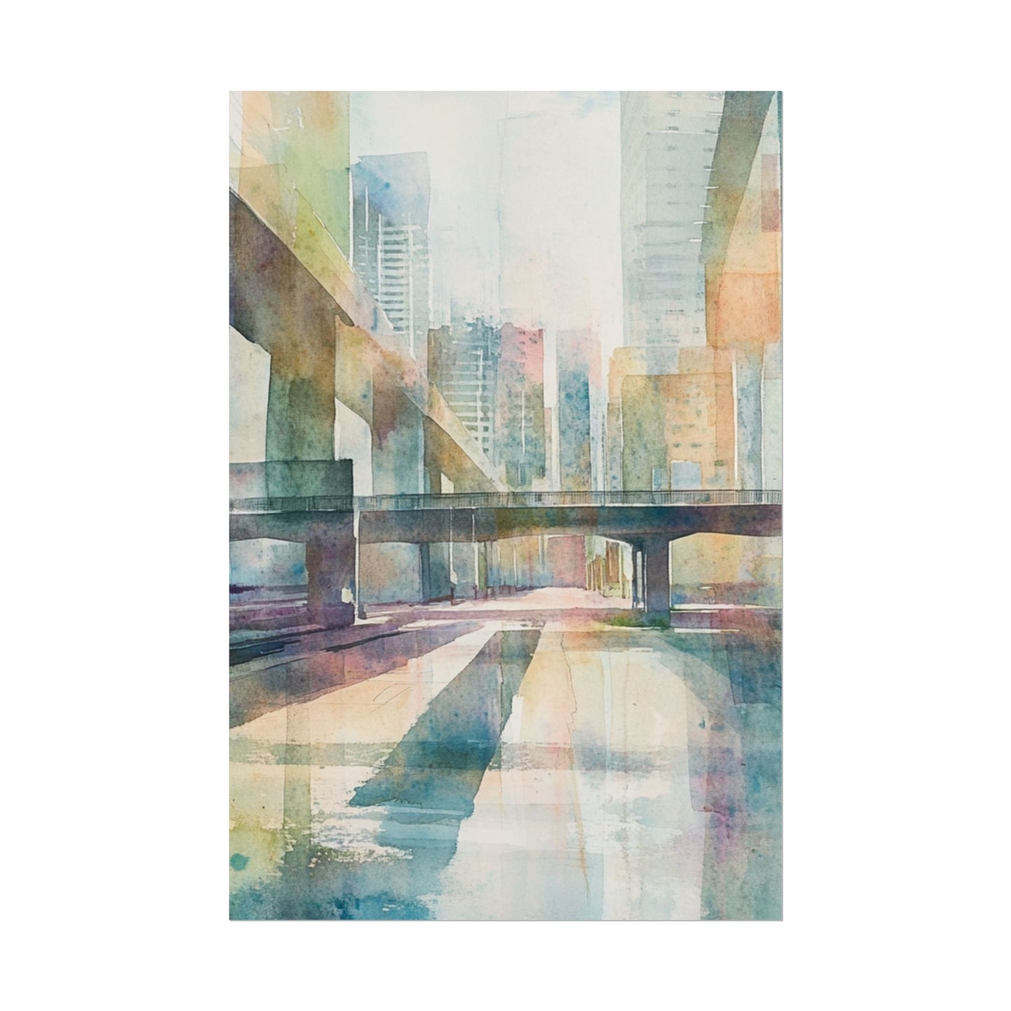 Urban Dreams - Abstract Cityscape in Soft Watercolours