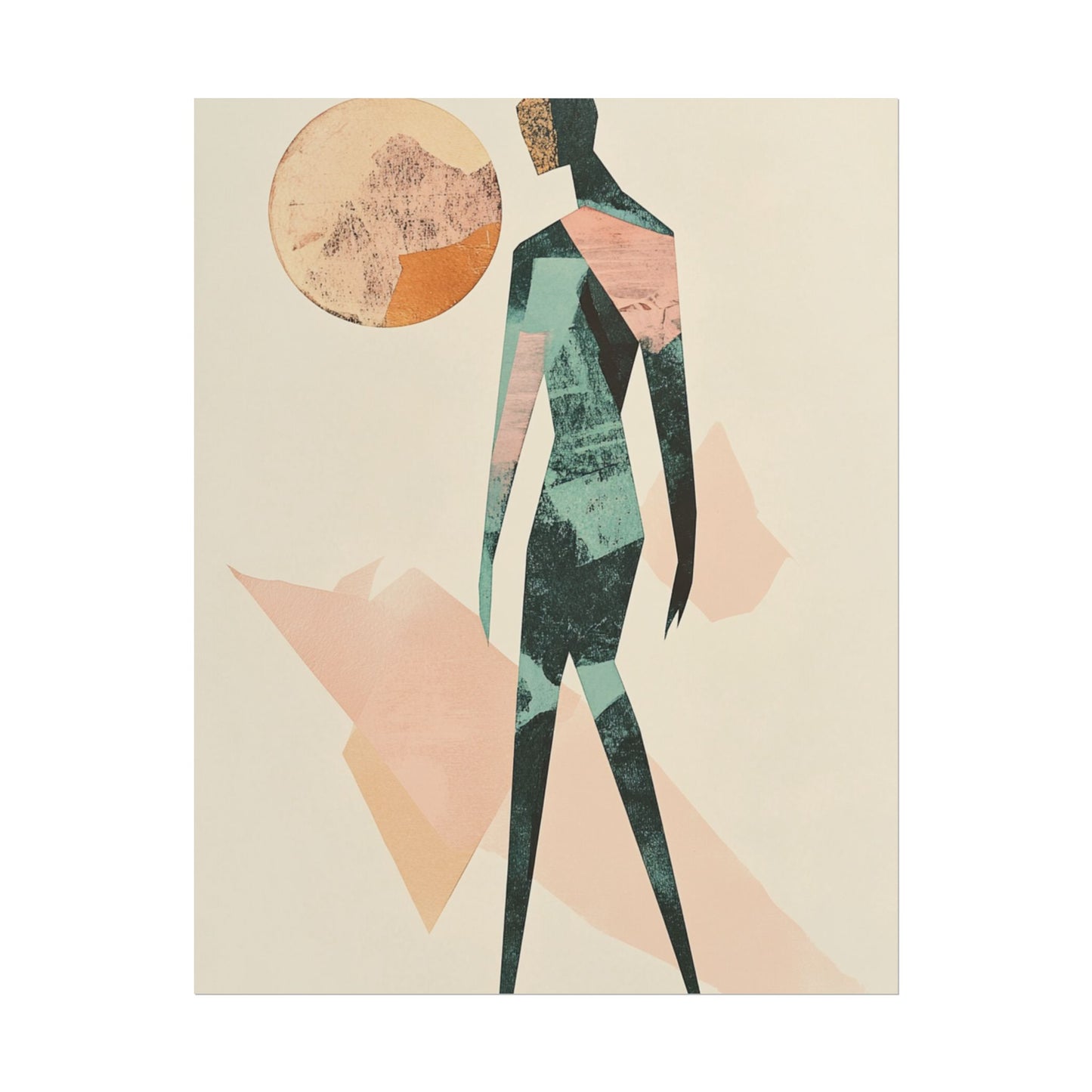 Abstract Wanderer - Minimalist Figurative Art Print