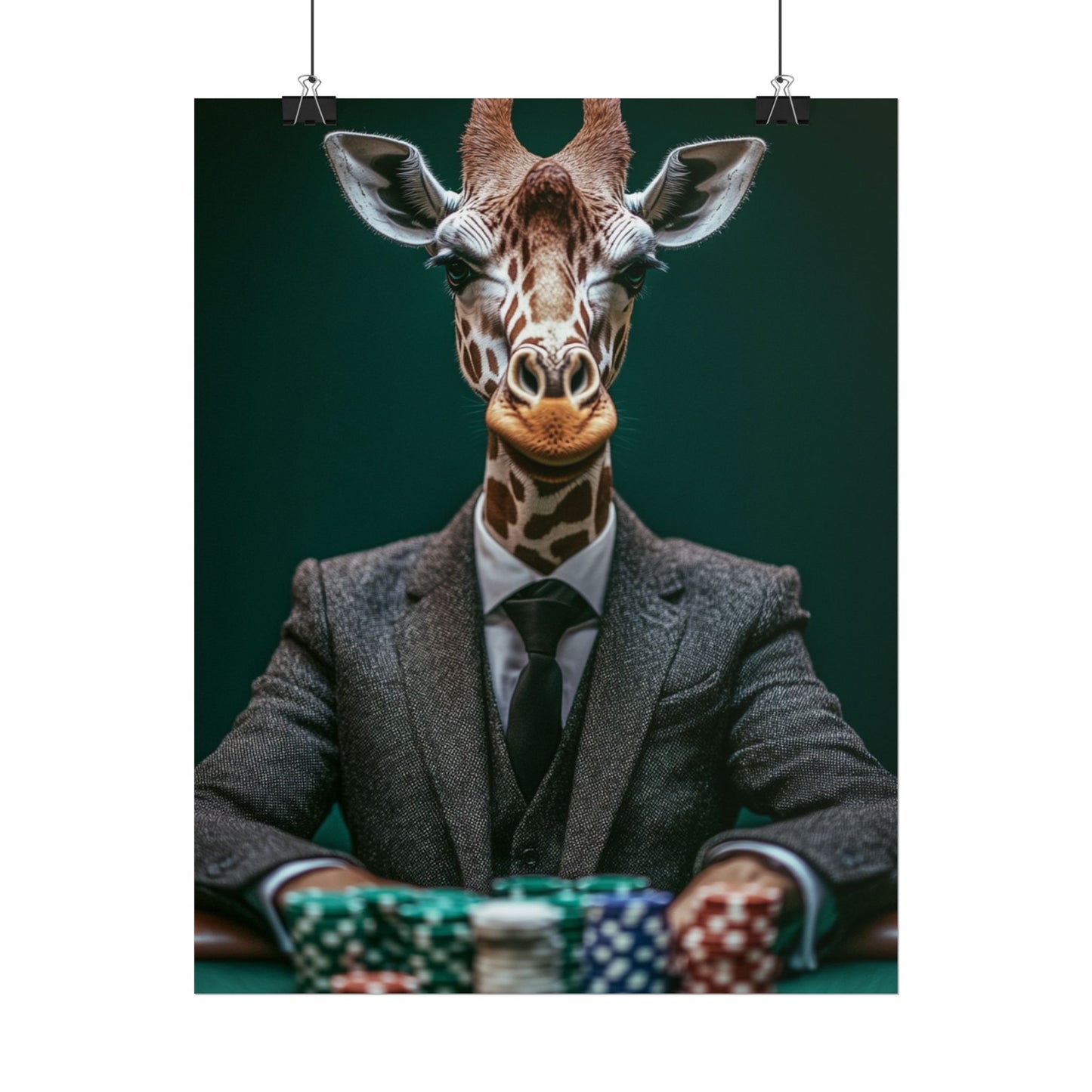 Poker Face Giraffe - Abstract Art with a Playful Twist