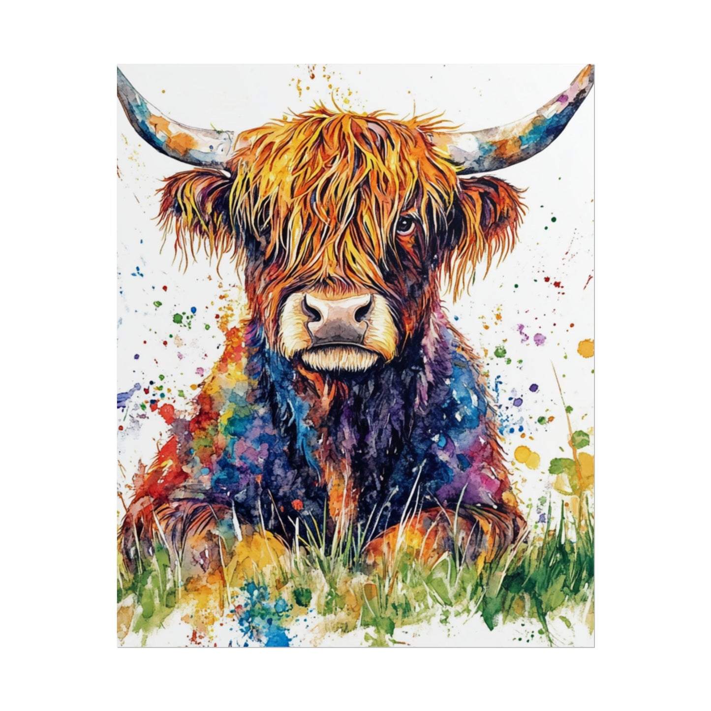 Highland Harmony - Abstract Highland Cow Art Print