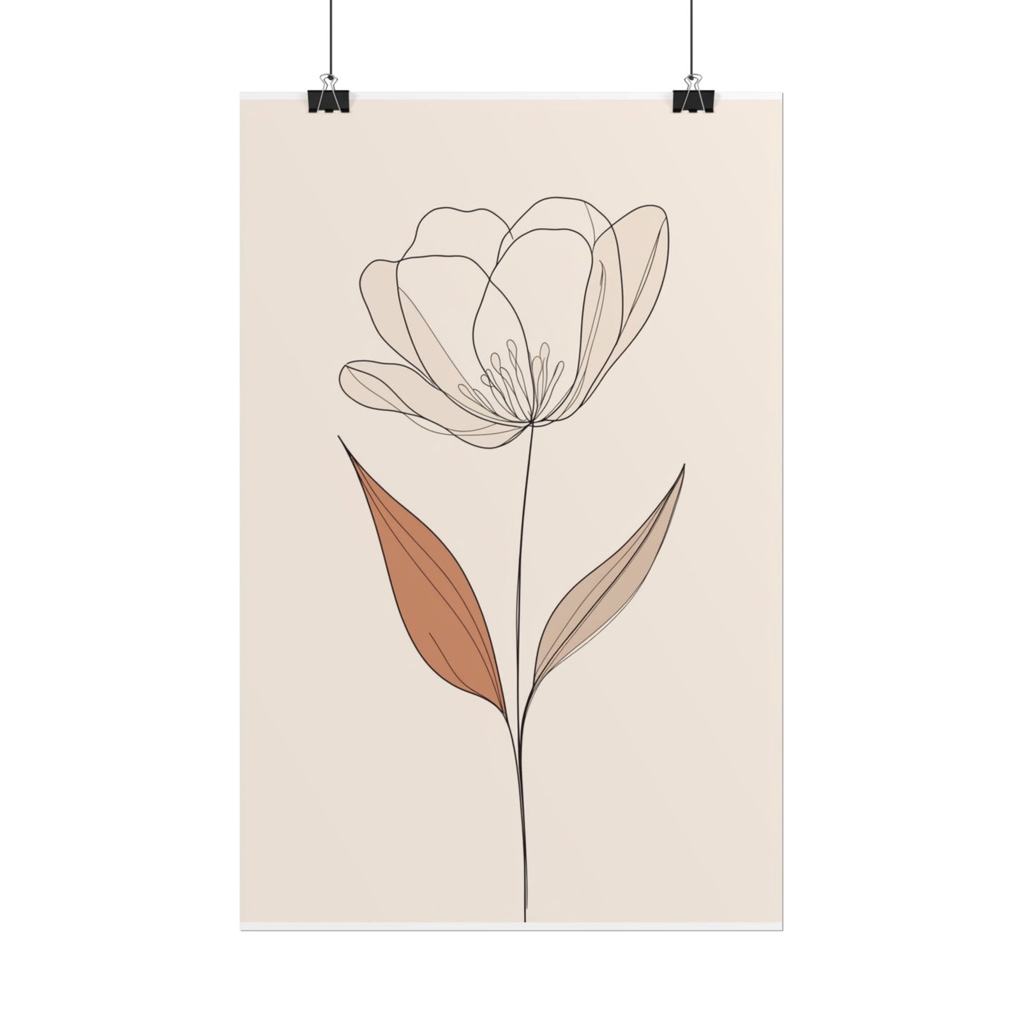 Serenity in Simplicity - Minimalist Floral Line Art