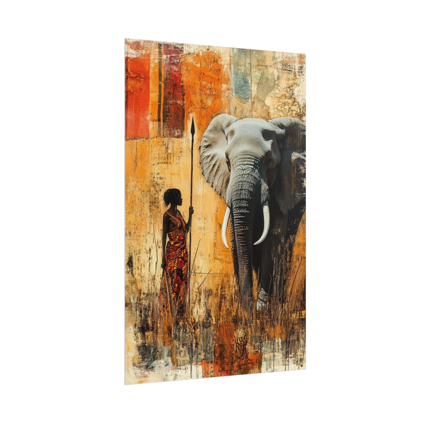 Majestic Encounter - Abstract African Art Print