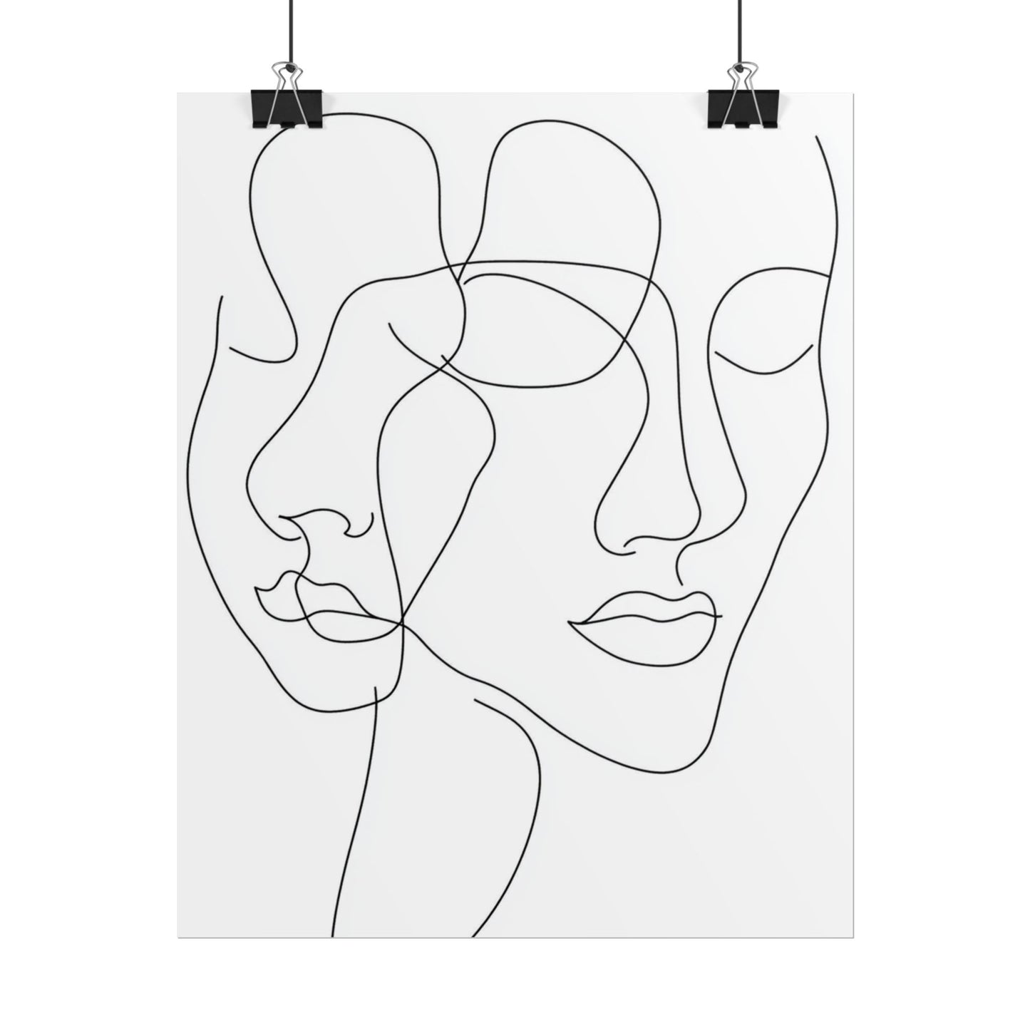 Intertwined Thoughts - Abstract Faces in Line Art