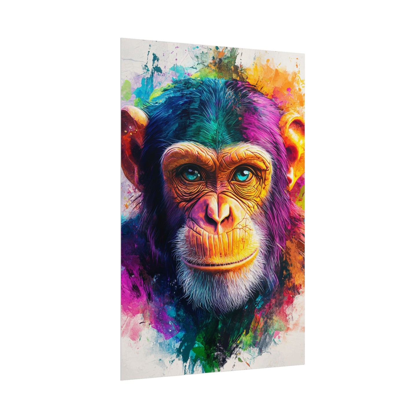 Vibrant Primate - Abstract Portrait of a Chimpanzee