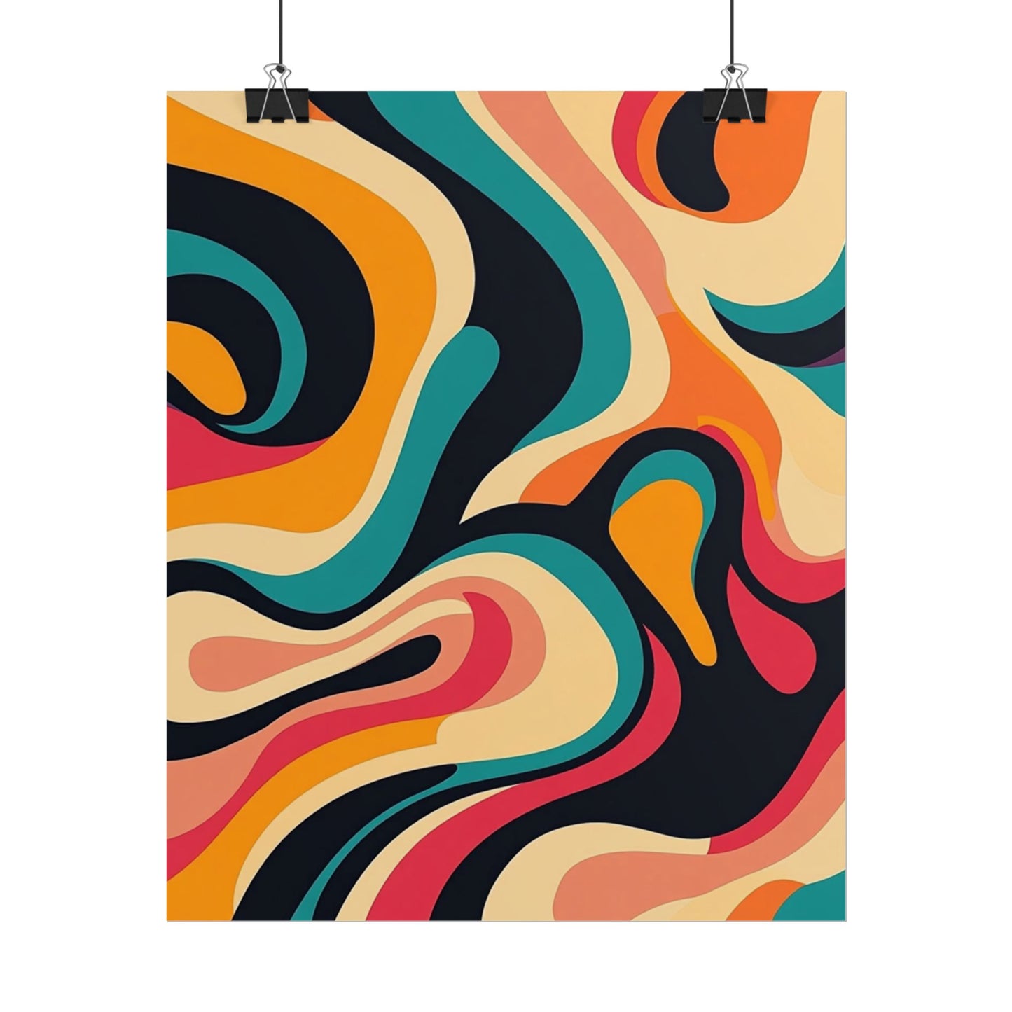 Retro Wave Fusion - Abstract Art Print