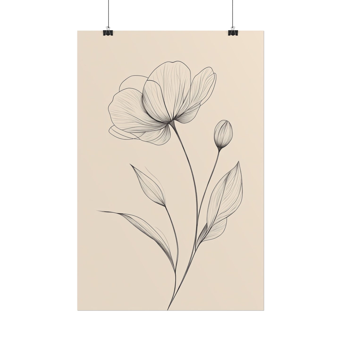 Elegant Bloom - Minimalist Floral Line Art