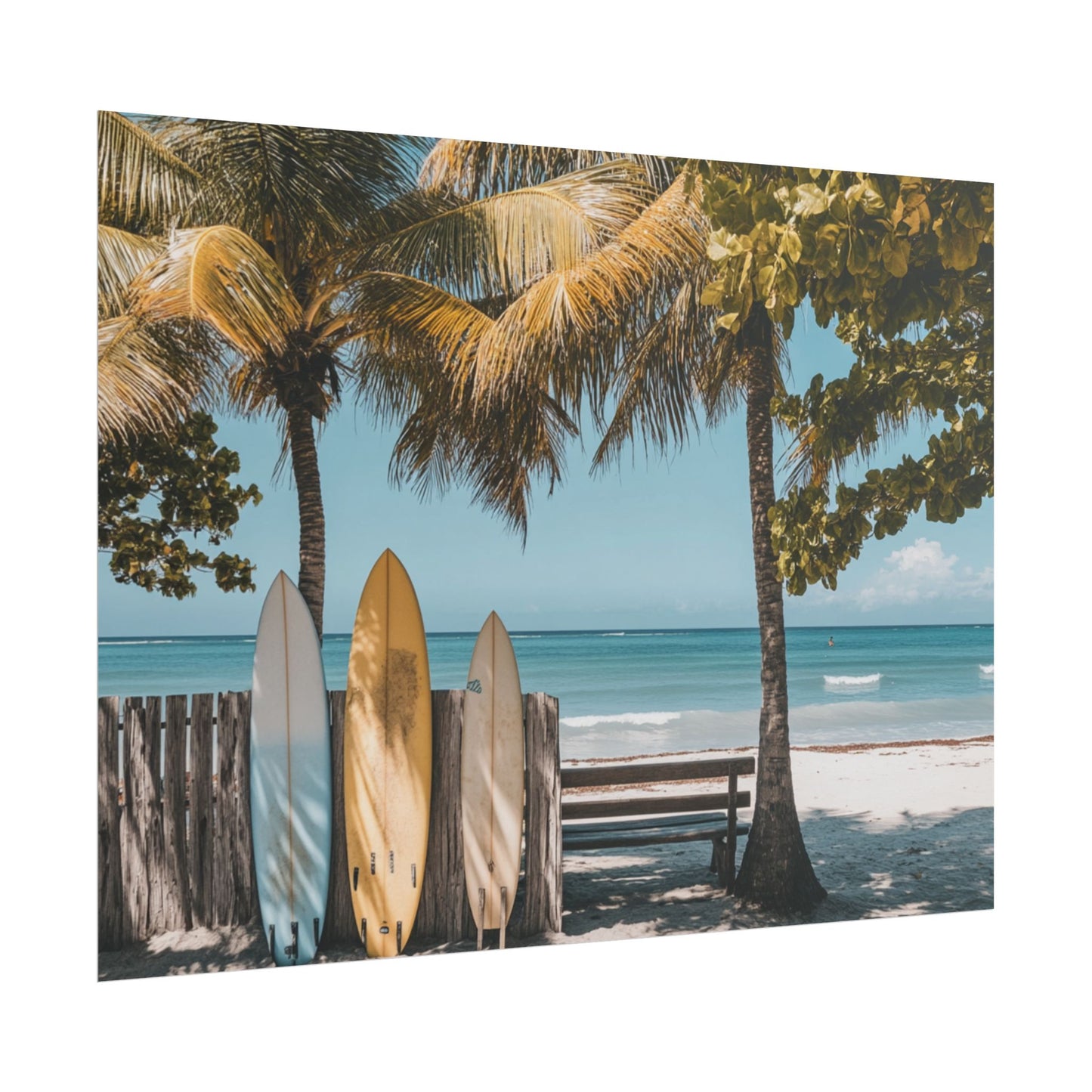 Hawaiian Tropical Beach Vibes with Surfboards