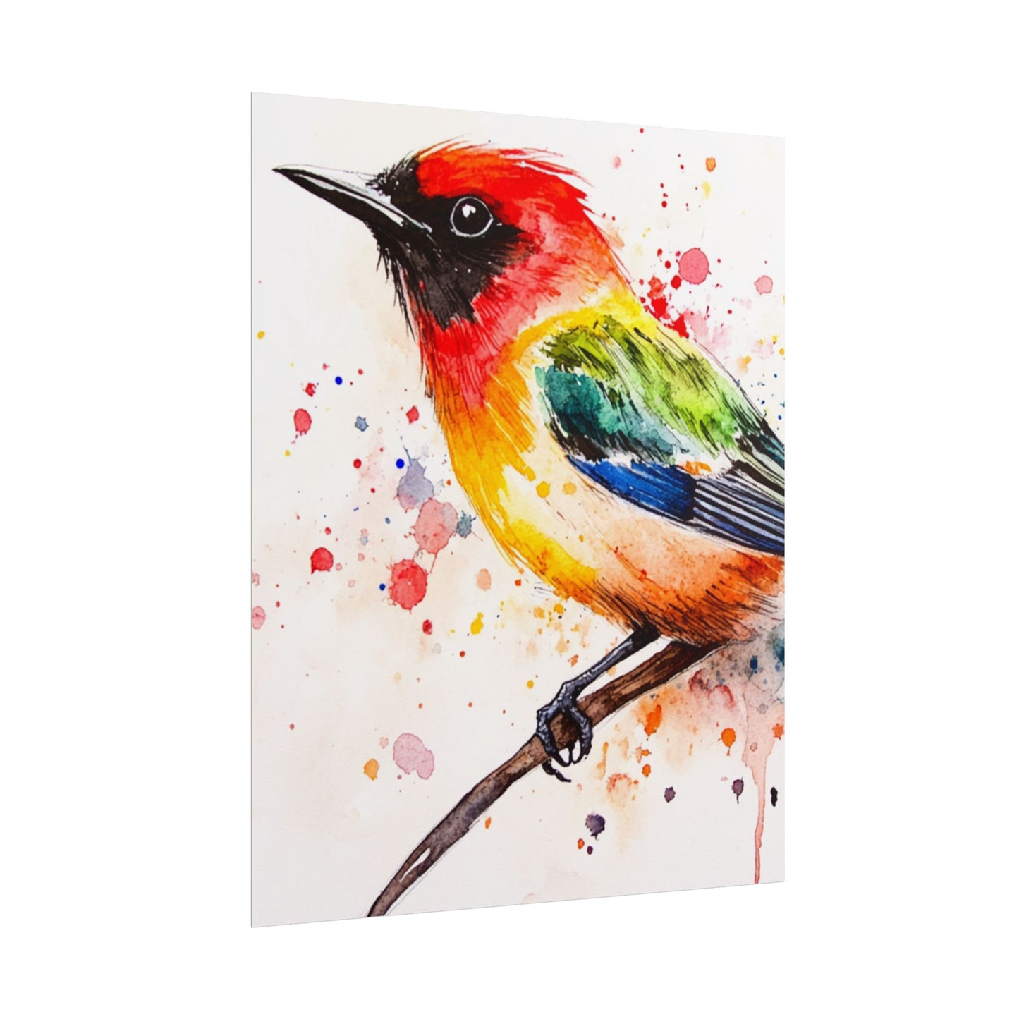 Vibrant Melody - Abstract Watercolour Bird Art