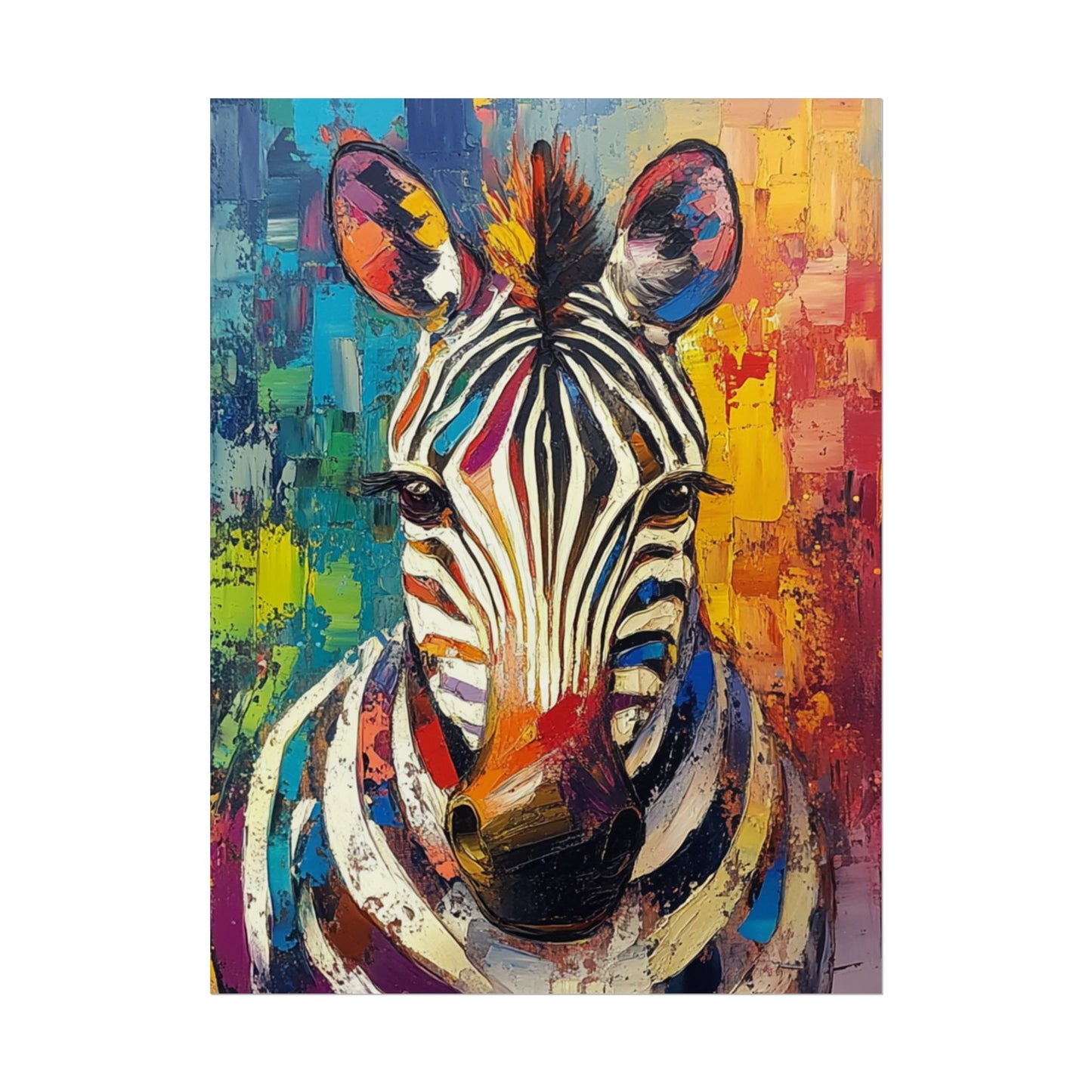 Colourful Zebra - Abstract Wildlife Art Print