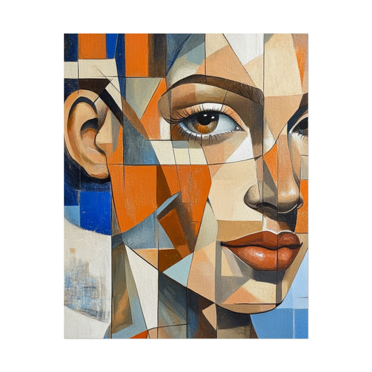 Geometric Harmony - Abstract Portrait Art Print