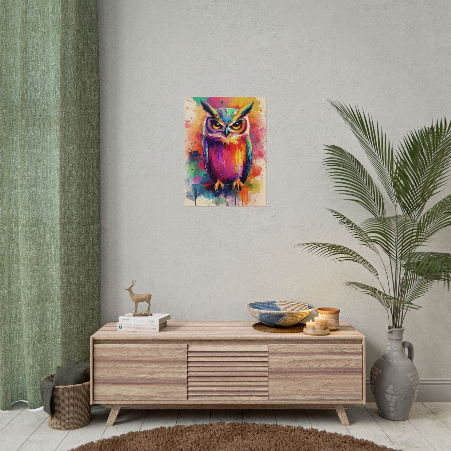 Vibrant Owl - Abstract Wildlife Art Print