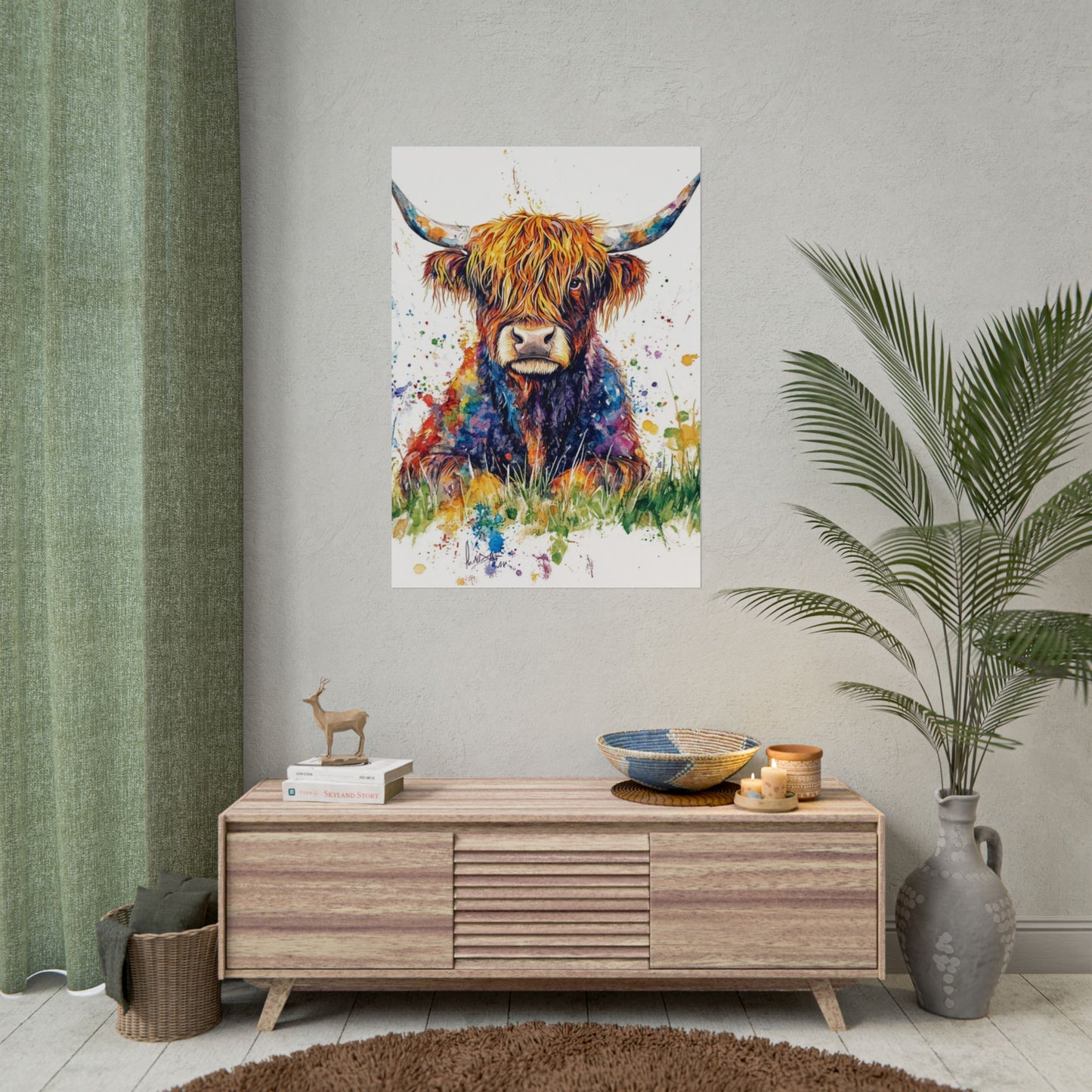 Highland Harmony - Abstract Highland Cow Art Print