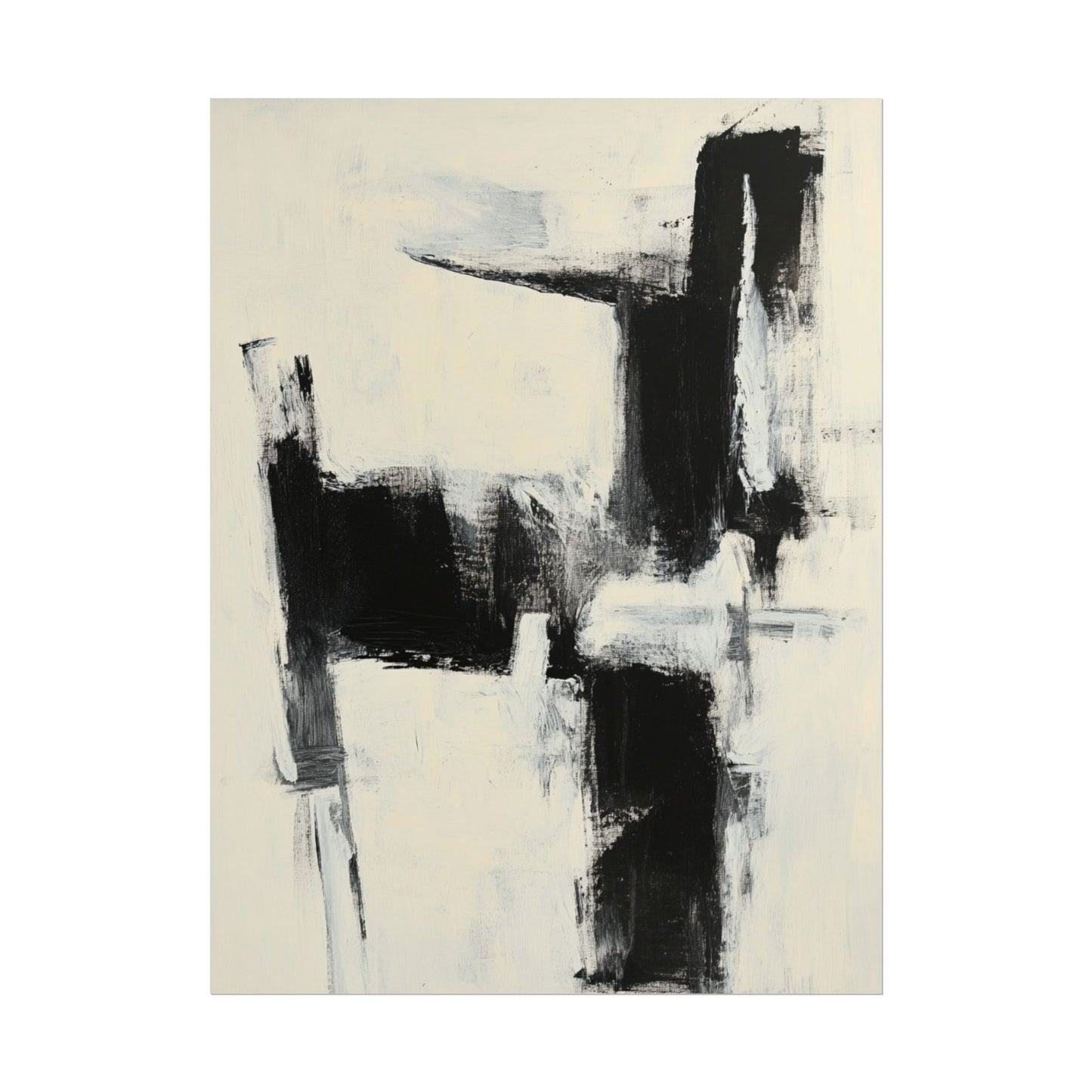 Monochrome Balance - Abstract Expressionist Art Print