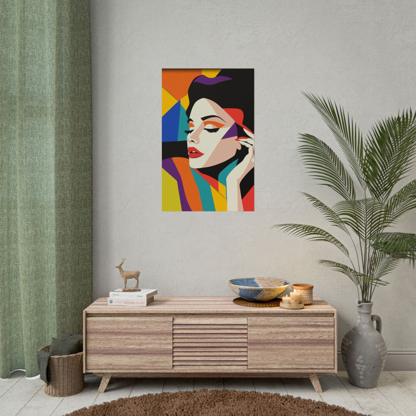 Vibrant Pop Art Portrait - Abstract Woman Art Print